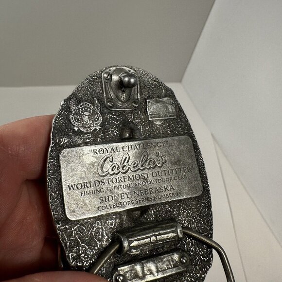 Cabelas Belt Buckle Elk Antlers Sidney Nebraska Belts Buckles Vtg Hunting - Picture 4 of 5